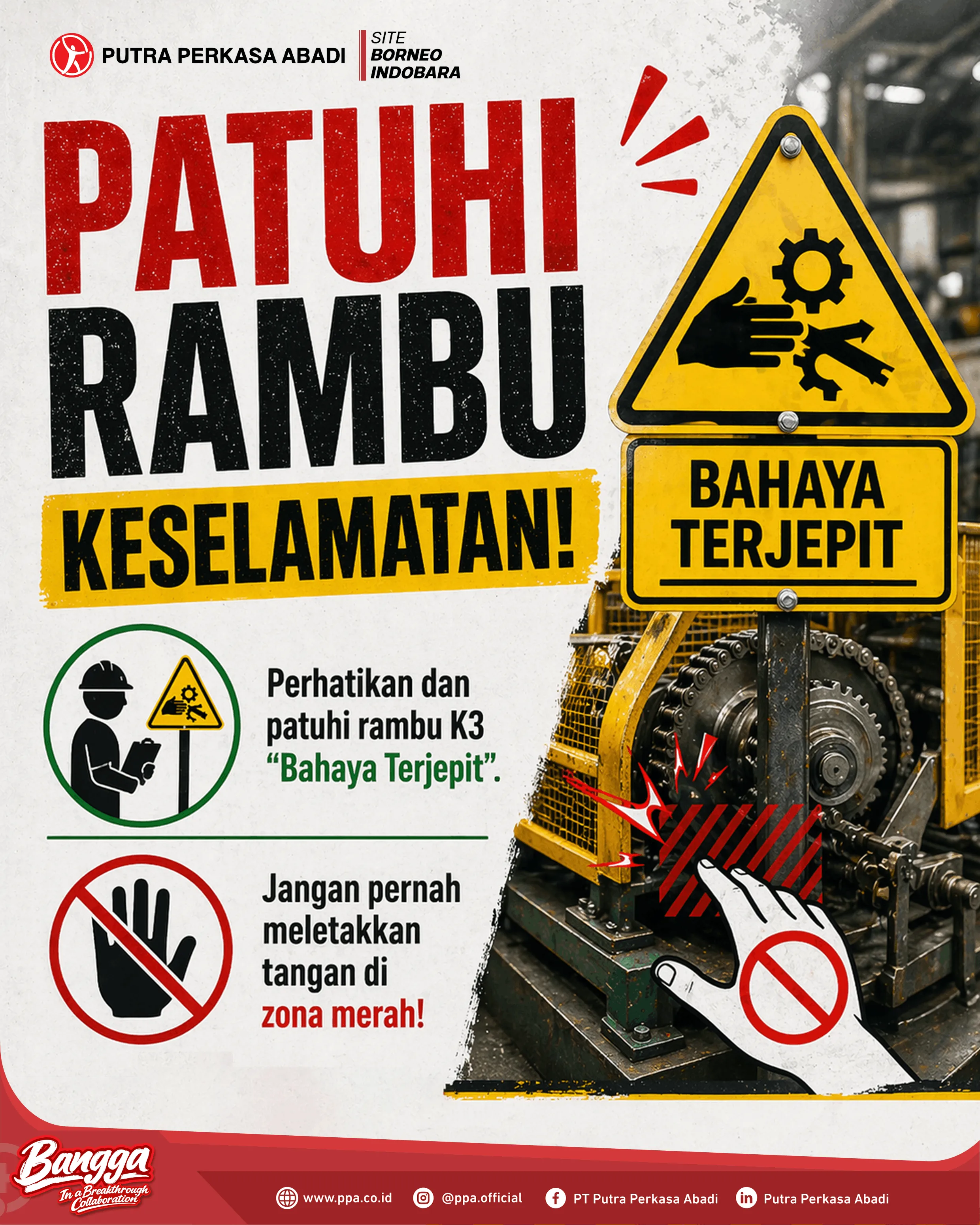 Patuhi Rambu Keselamatan, Hindari Bahaya Terjepit di Area Mesin